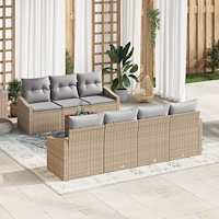 vidaXL Trädgårdsoffset 8 pcs Beige, ljusgrå