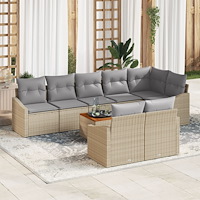 vidaXL Trädgårdsoffset 9 pcs Beige, ljusgrå
