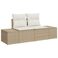 vidaXL 8-delat trädgårdsoffasats med kuddar Beige Poly rotting Akacia