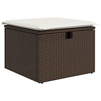 vidaXL 9-delat trädgårdsoffaset med kuddar Brun Poly Rattan