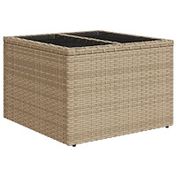vidaXL 9-delad trädgårdsoffuppsättning med kuddar beige poly rotting
