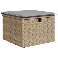 vidaXL 6-delad trädgårdsoffagruppe med kuddar beige poly rattan