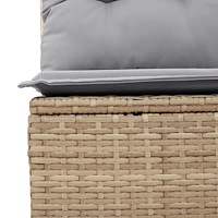 vidaXL 6-delad trädgårdsoffagruppe med kuddar beige poly rattan