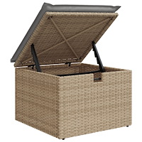vidaXL 6-delad trädgårdsoffagruppe med kuddar beige poly rattan