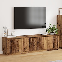 vidaXL TV-bänk med LED gammalt trä 180x38x49 cm konstruerat trä