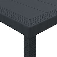 vidaXL 7-delat trädgårds matsalsset med kuddar antracit poly rattan