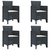 vidaXL 5 Delar Trädgårdsset med Kuddar Antracit Poly Rattan