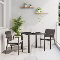 vidaXL Set om 2 Brun PE rattan 2-Sits Hållbar Utemöbel Rektangulär