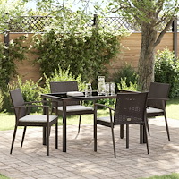 vidaXL Trädgårdsmöbelset 5 pcs Brun Poly rattan