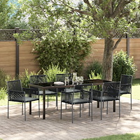 vidaXL Set med 4 Svart Poly Rattan 54x60.5x83.5 cm Hållbar
