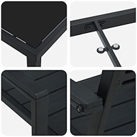 vidaXL 5-delat Trädgårdsmöbelset Svart HDPE