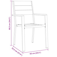 vidaXL 5-delat Trädgårdsmöbelset Svart HDPE