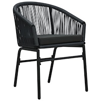 vidaXL 7-delars Trädgårdsmatbordset Svart Poly Rattan