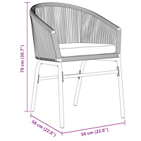 vidaXL 7-delars Trädgårdsmatbordset Svart Poly Rattan