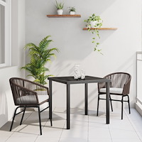 vidaXL 3-delars Trädgårds Matsalsset Brun Poly Rattan