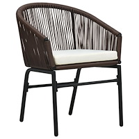 vidaXL 5-dels trädgårds matsalsset Brun Poly Rattan