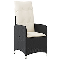 vidaXL 9 Dela Trädgårdsdining Set med Kuddar Svart Poly Rattan