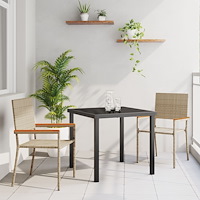 vidaXL 3-delad Trädgårds Matgrupp Beige Poly Rattan