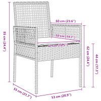vidaXL 5-delat Trädgårdsbordset med kuddar Beige Poly Rattan