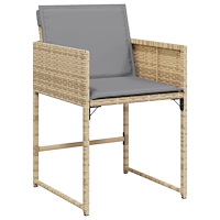 vidaXL 5-delars Trädgårdsamatörset med Kuddar Beige Poly Rattan