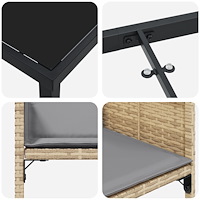vidaXL 5-delars Trädgårdsamatörset med Kuddar Beige Poly Rattan