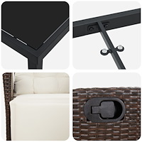 vidaXL 5-delat Trädgårdsset Brun Poly Rattan