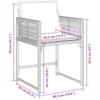 vidaXL 5-delat trädgårdsserveringsset med kuddar beige poly-rattan
