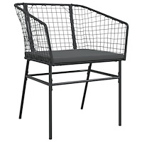 vidaXL 5-delars utemöbelset med kuddar svart poly rattan