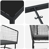 vidaXL 5-delars utemöbelset med kuddar svart poly rattan