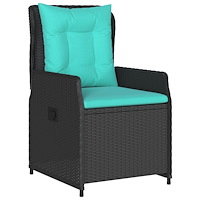 vidaXL 7-delat trädgårdsdining-set i svart poly-rattan