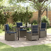 vidaXL Trädgårdsmöbelset 5 pcs Grå konstrotting