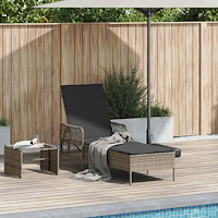 vidaXL Solstol Grå och mörk grå PE Rattan 157 x 55 x 92 cm Solstol