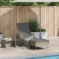 vidaXL Solstol Ljusgrå PE Rattan 157 x 55 x 92 cm Fällbar Solstol