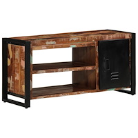 vidaXL Skobänk Flerfärgad 100x40x50 cm Massiv återvunnet trä