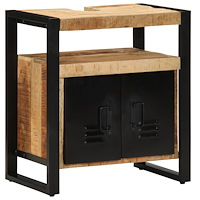 vidaXL Badrumsskåp 55x35x60 cm Massivt Grovt Trä