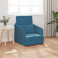 vidaXL Golvsängsoffa 2-i-1 Blå 65x80x83 cm Sammet