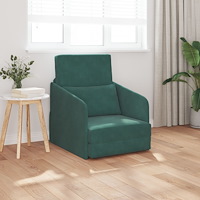 vidaXL Golvssoffa Säng 2-i-1 Mörkgrön 65x80x83 cm Sammet