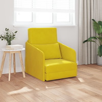 vidaXL Soffa Säng 2 i 1 Gul 65x80x83 cm Sammet