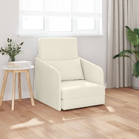vidaXL Golvsoffa-säng 2-i-1 Grädde 65x80x83 cm Sammet