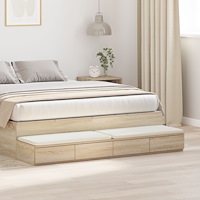 vidaXL Sängbord Sonoma ek Konstruerat trä 150 x 36,5 x 16,5 cm Sängbord