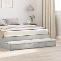 vidaXL Sängbord Betonggrå Konstruerat trä 150 x 36,5 x 16,5 cm Förvaring