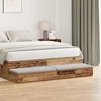 vidaXL Sängbord Gammalt trä Trä 150 x 36.5 x 16.5 cm