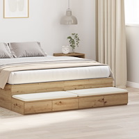 vidaXL Sängbord Artisan Ek Trä 150 x 36.5 x 16.5 cm Sängbord