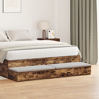 vidaXL Sängbord Rökt ek Konstruerat trä 160 x 36.5 x 16.5 cm Sängbord