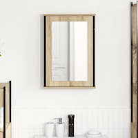 vidaXL Spegelskåp Naturlig ek Spånskiva, glas, metall Medium
