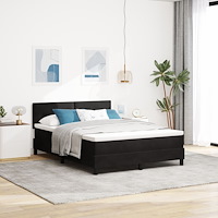 vidaXL Sängbotten med madrass Svart 160x200 cm Sammet