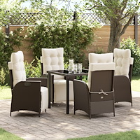 vidaXL 5-delat Trädgårdsdining Set Brun Poly Rattan