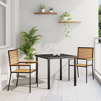 vidaXL Stapelbara Trädgårdsstolar med Kuddar 2 st Svart Poly Rattan