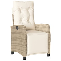 vidaXL Matgrupp för trädgården med dynor 7 delar beige konstrotting