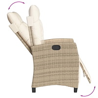 vidaXL Matgrupp för trädgården med dynor 7 delar beige konstrotting